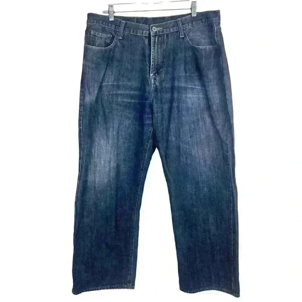 LUCKY BRAND Short Inseam Straight Mens‎ Jeans Size 38 (Actual 37x29) Medium Wash